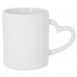 Mug sublimable avec anse cœur et intérieur de couleur blanche