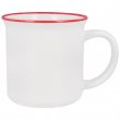 Mug en céramique émaillée - Bord rouge