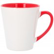 Taza cónica para sublimación con interior y asa color rojo