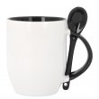 Mug sublimable avec intérieur, anse et cuillère coloré noir