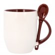 Mug sublimable avec intérieur, anse et cuillère coloré marron