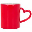 Sublimation Magic Mugs with Heart Handle - Red