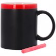 Blackboard Mug with Coloured Edge - Red