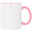 Taza con borde y asa de color Rosa