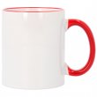 Mug sublimable avec bord et anse de couleur rouge