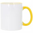 Taza con borde y asa de color Amarillo