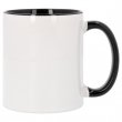 Mug sublimable avec anse et intérieur colorés - Noir
