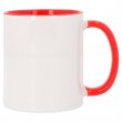Mug sublimable avec anse et intérieur colorés - Rouge