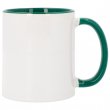 Mug sublimable avec anse et intérieur colorés - Vert