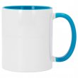 Taza para sublimación con interior y asa de color azul Cambrigde