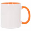 Taza con interior y asa de color naranja