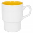 Taza blanca apilable para sublimación con interior color amarillo