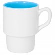 Mug blanc sublimable empilable avec intérieur bleu