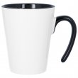 Mug conique sublimable avec intérieur et anse ouverte noire