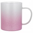 Mug en verre givré bicolore argent/rose sublimable