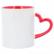 Mug sublimable avec anse cœur et intérieur de couleur rouge