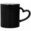 Mug magique noir sublimable avec anse coeur