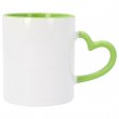 Mug sublimable avec anse cœur et intérieur de couleur verte clair