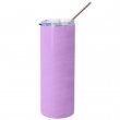 Sublimation Water Bottle with straw - UV Colour Changing - White - Violet