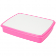 Boîte en plastique rose sublimable avec couverts