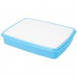 Tupper de plástico azul sublimable con cubiertos