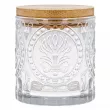 Verre porte-bougie verre fleur de lys couvercle bois sublimable