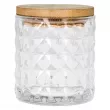 Verre porte-bougie verre diamant couvercle bois sublimable