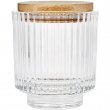 Sublimatable Wooden Cover with Vertical Stripes Glass Candleholder Glass 