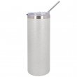 Sublimation Glitter Skinny Tumbler - Silver