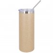 Sublimation Water Bottle with straw - Glitter Finish - Gold