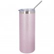 Sublimation Glitter Skinny Tumbler - Pink