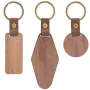 Llaveros madera para grabado con trabilla de cuero - Modelos