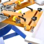Centraje de las pantallas - Máquina de serigrafía 6 colores y 6 estaciones