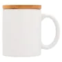 Mug blanc mat avec couvercle en bambou