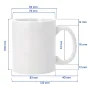 Dimensions - Mug blanc mat avec couvercle de bambou
