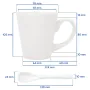 Mug conique sublimable avec cuillère - Dimensions

