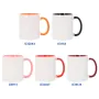 Mugs sublimables avec anse et intérieur colorés - Couleurs disponibles
