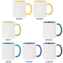 Mugs sublimables avec anse et intérieur colorés - Couleurs disponibles