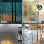 Vinilo para cristales decorativo esmerilado con diseños - Combinación de efecto esmerilado y transparencia