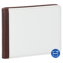Billetera hombre polipiel marrón 10x12 doble cara sublimable