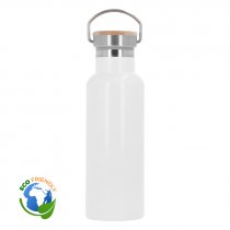 Thermos en acier inoxydable sublimables avec bouchon en bambou
