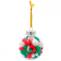 Bola para árbol de Navidad con relleno de pompones