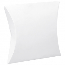 Caja almohada de cartón blanco