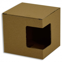 Boîte pour mugs avec fenêtre - Carton marron - Lot de 12 unités