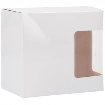 Caja blanca con ventana de plástico para taza de 11oz