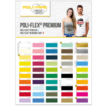 Nuancier de flex thermocollant Poli-Flex Premium de Poli-Tape - Stretch et Blockout