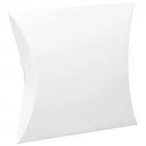 Caja almohada de cartón blanco