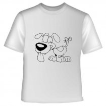 Camiseta infantil para colorear dibujo Perro