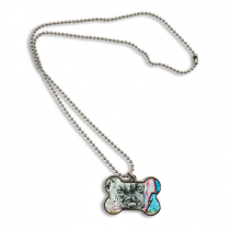 Chapa identificativa para perro forma hueso - Chapa personalizada colgante