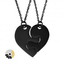 Collares medalla pieza puzzle corazón para grabado